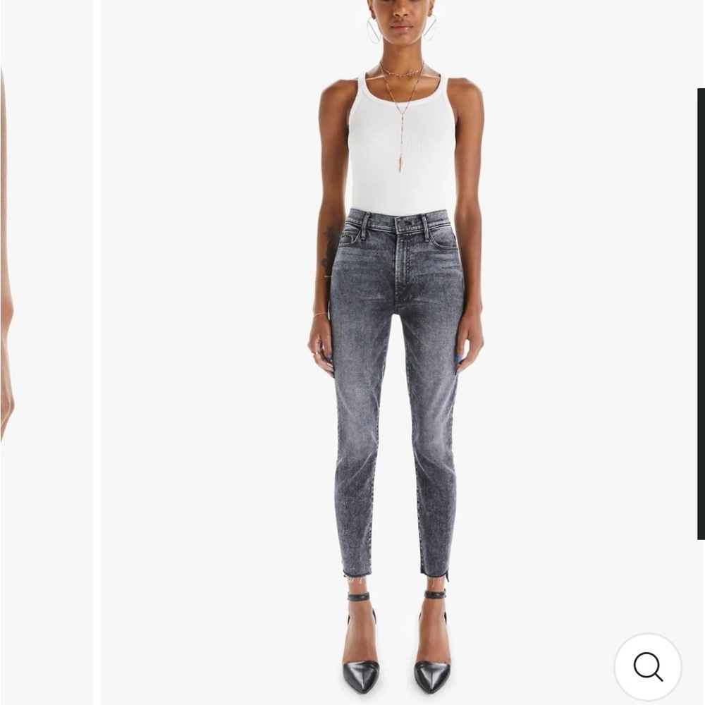 Mother Pixie Dazzler Skimp in Train Stops Mineral Wash Straight Jeans